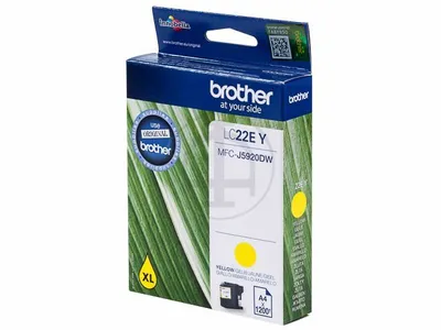 Produktbild von Brother LC22EY, Gelb, Tinte auf Pigmentbasis, 1 Stück(e), 1200 Seiten, Einzelpackung