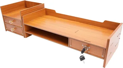 Produktbild von Monitorständer mit Schublade - Schreibtisch-Organizer - MDF, 48×20×13,5 cm, Tragkraft 5 kg, Für 25–51 cm Laptop/Monitor - Braun