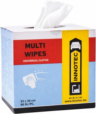 Immagine prodotto di INNOTEC Multi Wipes 90 pezzi in confezione cartone – Salviette detergenti universali professionali senza pelucchi e resistenti allo strappo – Salviette per officine automobilistiche ideali per lucidatura e vetri