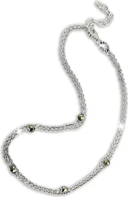 Image de SilberDream bracelet de cheville 925 argent 25cm perles femme pyrite grise argent D2SDF5005K