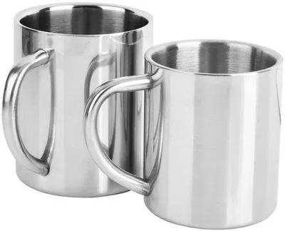 Image de Gobelets de voyage isolés à double paroi en acier inoxydable - Lot de 2 - 400 ml - Gobelets pour café