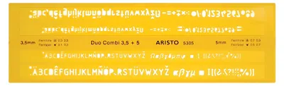 Produktbild von Aristo Schriftschablone Duo-Kombi 3,0 & 5,0 mm für Schule & Ausbildung
