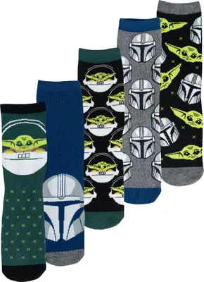Produktbild von Star Wars - The Mandalorian Socken für Herren - Baby Yoda Grogu Stormtrooper etc. Männer Sneaker Strümpfe 40-45 (5er Pack), Größe:40-45