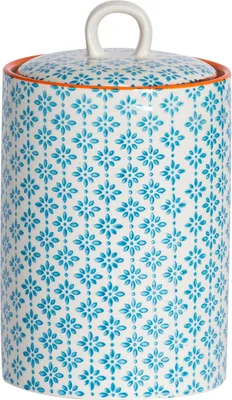 Produktbild von Nicola Spring handbedruckter Küchenbehälter – 1 Liter – Blau
