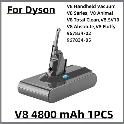 Image de Batterie rechargeable pour aspirateur - modèle V8 - lithium-ion - 4800 mAh - 1 pièce - batterie de remplacement