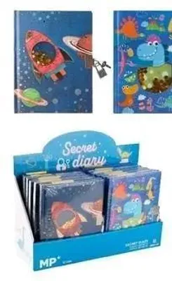 Obrázok produktu pre Notes z kłódką kosmos dinozaury