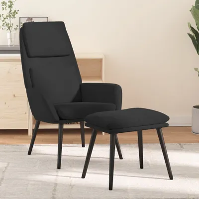 Produktbild von Maison Exclusive - Relaxsessel mit Hocker Schwarz Stoff