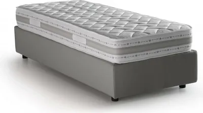 Produktbild von Einzelbett Dmaiell, Containerbett mit Stoffbespannung, 100%  Italy, Frontöffnung, inklusive Matratze 80x200 cm, Grau