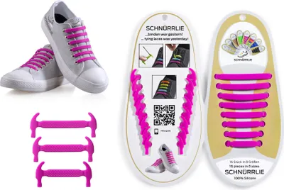 Produktbild von SCHNÜRRLIE elastische Silikon Schnürsenkel - Schuhband ohne Schuhe Binden für Kinder und Erwachsene - Pink