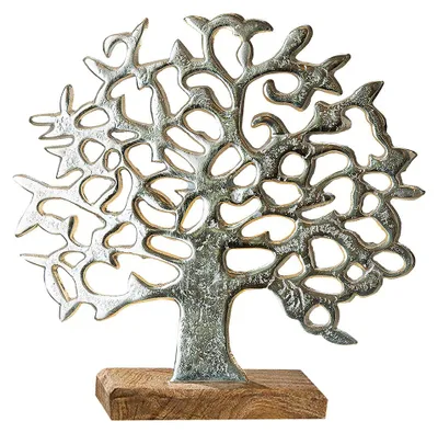 Imagen del producto de Relieve decorativo de estilo Gilde, motivo de árbol de la vida, fabricado en aluminio y madera de mango, color plateado. Venta en paquetes de 2 unidades.Altura: 37.00 cmAnchura: 38.00 cmProfundidad: 8.00 cm48182