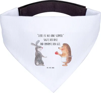 Produktbild von Mr. & Mrs. Panda Halstuch Für Hunde Hase Igel - Weiß - Geschenk, Lustige Sprüche, Trennungsschmerz, Hundehalstuch, Herzschmerz, und, Hund, Bandana, Tuch, Trösten