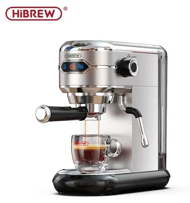 Produktbild von HiBREW H11 Halbautomatische Siebträger-Espressomaschine, 20 Bar, 1450W, Edelstahl, für E.S.E. Pads & Kaffeepulver, Silber