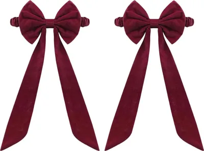 Produktbild von Weihnachtliche Stuhlschleifen aus Samt, 30 x 75 cm, burgunderrot, zum Binden, für Weihnachtsfeiern, Hochzeiten, Geburtstage, Partys und Esszimmerdekoration