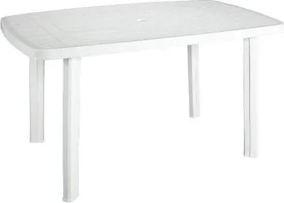 Image de Table Ovale Extérieur Blanche Résistante, Spacieuse Et Facile D'entretien - Ipae Progarden