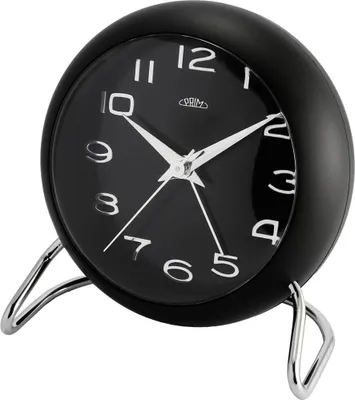 Obrázek produktu pro MPM-Quality – Analogový budík kulatý plastový, černá, průměr 11 cm