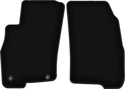 Produktbild von Wielganizator Velours-Autoteppiche vorne – passend für Fiat Grande Punto (Schrägheck, Bj. 2005-2009) –  schwarz, passgenau, mit Befestigungen set 2 Stk.