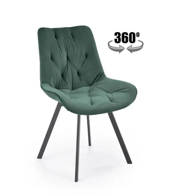Zdjęcie produktu dla Krzesło tapicerowane K519 VELVET zielone obracane