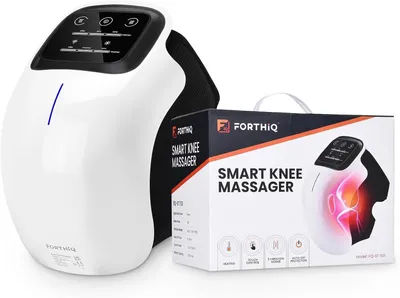 Immagine prodotto di FORTHiQ Massaggiatore senza fili per ginocchia, potente batteria ricaricabile Calore profondo a infrarossi per alleviare il dolore all'articolazione del ginocchio, terapia laser e vibrazionale per l'artrite