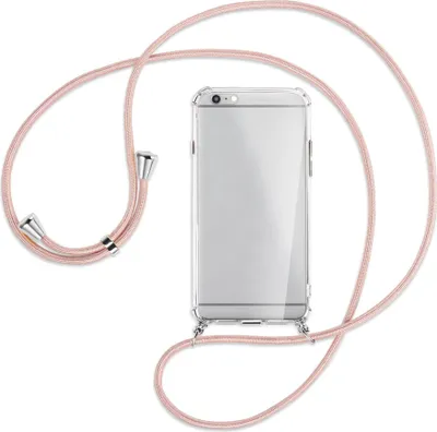 Produktbild von Handykette Backcover-Schutzhülle mit Band (Metall silberfarben) für Apple iPhone 6 Plus - roségold