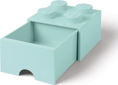 Image de LEGO® Boîte de rangement avec tiroir bleu ciel 25x25x18 cm