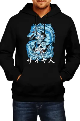 Produktbild von Herren Kapuzenpullover Japan Manga Comics Anime Dragon Anime Manga Ball Z Goku Dragon Saiyan Var-003 Goku Dragon, Man 2XL / Schwarz