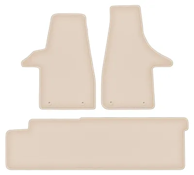 Image de Tapis de sol velours PREMIUM beige compatibles avec VW Transporter T6 (2015-2019, Livraison à 2 rangs) – avec fixations – sur‑mesure