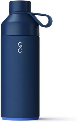 Image de Bouteille d'eau réutilisable en acier inoxydable, 1 L, bleue