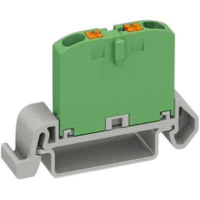 Produktbild von Verteilerblock Klemmen Verteilung Block Hutschiene für TH35 2x2,5 mit NS35A adapter Grün