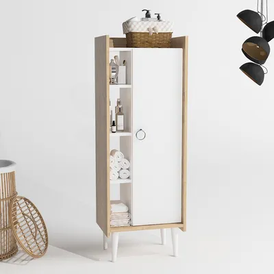 Produktbild von Skye Decor, Lagomood Ruby - Oak, White, Schränke, Mehrzweckschrank, Eiche, 50 x 140 x 30 cm