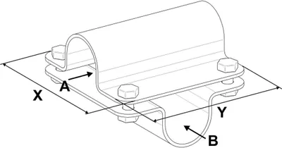 Produktbild von Querschelle 2-teilig, A 1 1/2" (48,3 mm) x B 1 1/2" (48,3 mm)