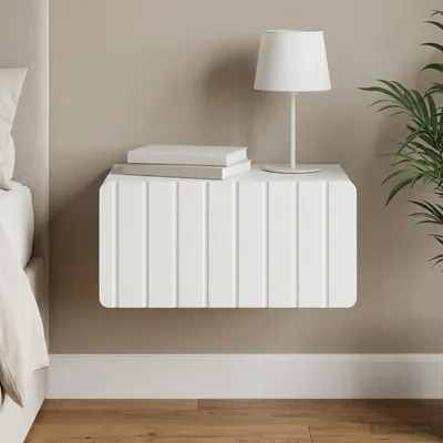 Immagine prodotto di vidaXL Comodino da parete bianco 49 x 34,5 x 24 cm in materiale derivato dal legno