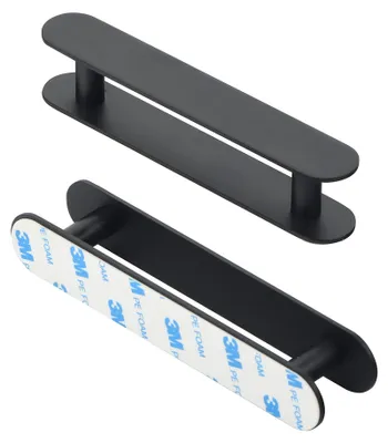 Selbstklebender Türgriff, Edelstahl 304, 2 Stück, Schwarz