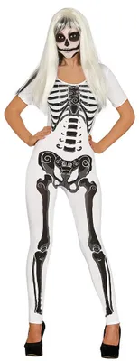 Produktbild von y Skelett Jumpsuit für Damen Gr. S - L, Größe:M