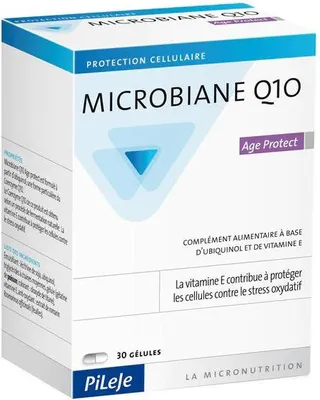 Imagen del producto de PiLeJe Microbiane Q10 Age Protect (Coenzima Q10, protección contra el estrés oxidativo) - 30 cápsulas