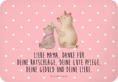 Produktbild von Mr. & Mrs. Panda Kühlschrankmagnet Bär Kind - Rot Pastell - Geschenk, Bären, Muttertag, Mutter, zettelhalter, designmagnet, haftmagnet, Familie, Mama, whiteboardmagnet