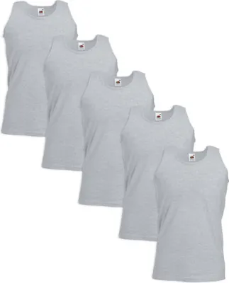 Immagine prodotto di Fruit of the Loom Valueweight Muskelshirt 5 Stk. Baumwolle Grau L