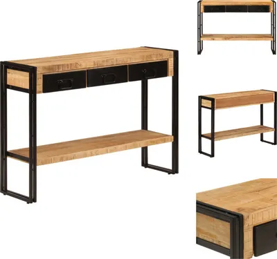 Obrázok produktu pre vidaXL Konzolový stolík 110x30x76 cm z masívneho mangového dreva - Príručné stolíky