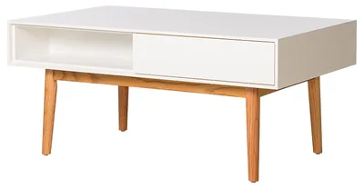 Produktbild von home24 Couchtisch mit 2 Schubladen - Weiß / Eiche