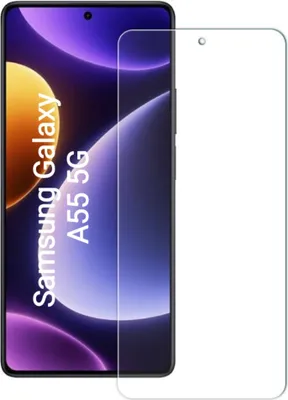 Produktbild von CLM-Tech Schutzfolie kompatibel mit Samsung Galaxy A55 5G Panzerfolie Panzerglas Crystal Clear Displayschutz 9H Glas Displayfolie Schutzglas - Unterstützt Fingerabdruck-ID - Folie kristallklar