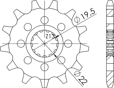 Produktbild von Ritzel Supersprox 520 - 11Z CST-1439:11|feinverzahnt 19,5/22,0
