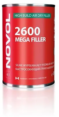 Zdjęcie produktu dla PODKŁAD MOCNO WYPEŁNIAJĄCY CZARNY Novol MEGA FILLER 2600 1000ml KOMPLET