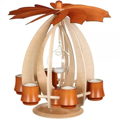 Produktbild von Schwebepyramide Natur mit Glaskugel BxHxT 33,5x37x33,5cm NEU