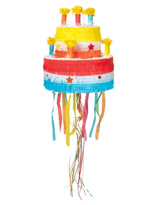 Zdjęcie produktu dla Pinata tort urodzinowy kolorowy ok. 30 cm