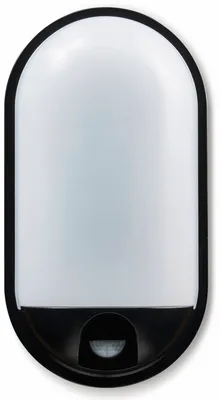 Produktbild von Heitronic LED-Oval Leuchte TOLEDO, 20 W, 1400 lm, 4000 K, IP 65, Bewegungsmelder schwarz