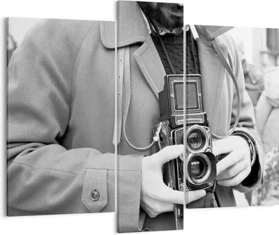 Produktbild von Bild auf Leinwand - Leinwandbild - 3 Teile - Die Kamera Retro Vintage - 95x80cm - Wand Bild - Wanddeko - Wandbilder - Leinwanddruck - Bilder - Wanddekoration - Leinwand bilder - CB95x80-5009