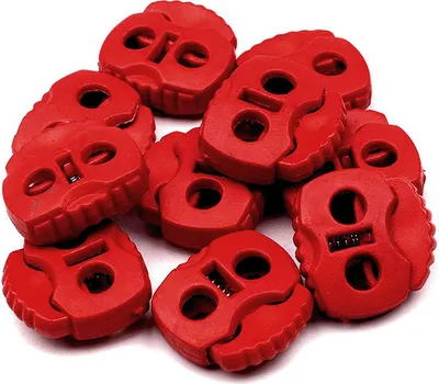 10 Stück Kordelstopper mit zwei Löchern karminrot