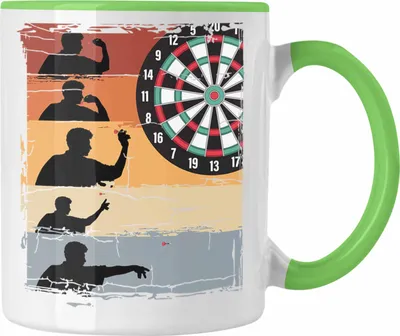 Produktbild von Trendation - Dart-Spieler Tasse Dartpfeil Spruch Männer Dart-Spieler Geschenkidee Grafik (Grün)
