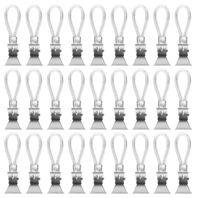 Image de Pinces à linge pour torchons, serviettes, etc. - Lot de 30 pièces, blanches, pour cuisine, salle de bain et usage domestique
