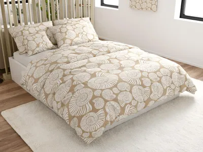 Produktbild von Mikrofaser-Bettwäsche SCHNECKENMUSTER braun 70x90 + 140x220