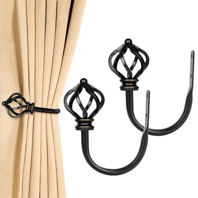 Produktbild von Gardinenhalter, U-förmige Wandhalter, 2 Gardinenhaken